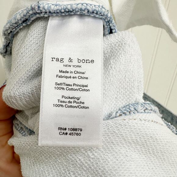 rag & bone Sofie Miramar Sweatpant Ankle Faux Wide Leg Jeans Light Distressed 25 - Picture 7 of 8